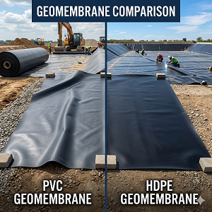 What is the difference between PVC geomembrane and HDPE geomembrane?